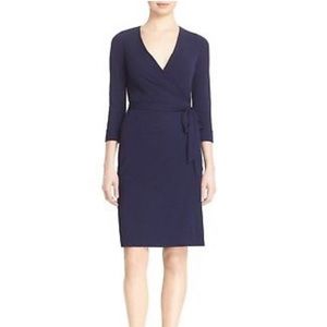DVF Navy Wrap Dress “New Julian Two”